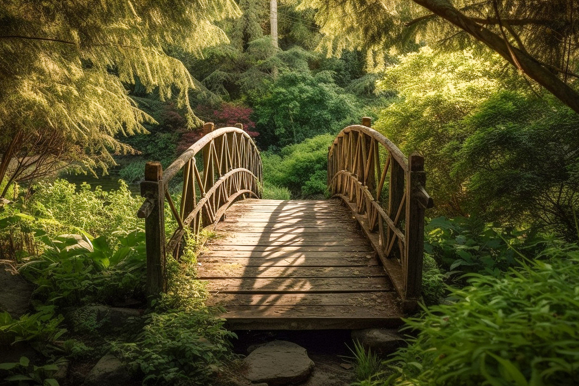 tranquil-scene-tropical-rainforest-footbridge-adventure-generated-by-ai
